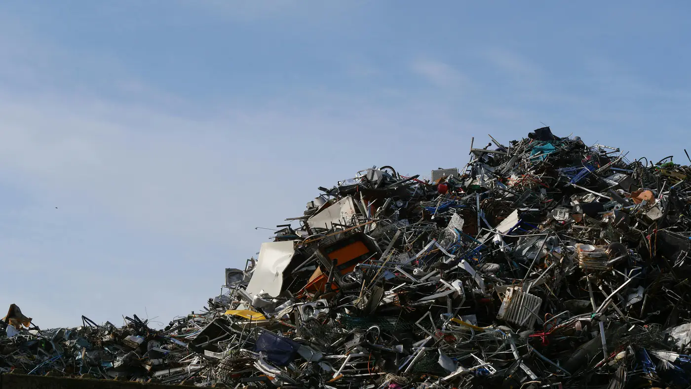 Large pile of bulk waste and debris ready for haul-off in Hubbard