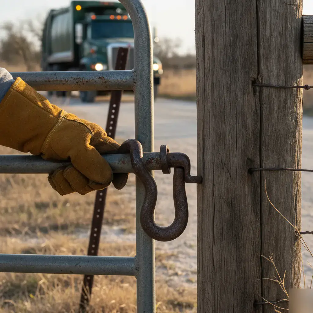 Farm-gate access for waste pickup near Watt, TX